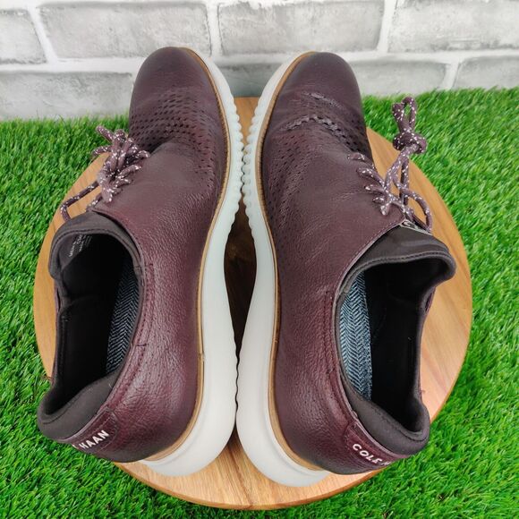 Cole Haan Zerøgrand Shoes Mens 10 M Burgundy Laser Leather Oxford C34072 main image 8